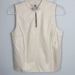 MARC NEW YORK | NEW Latte Croc Keyhole Sleeveless Top Women’s Size Small